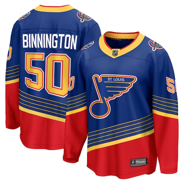 Jordan Binnington St. Louis Blues  Breakaway Jersey - Royal/White/Blue