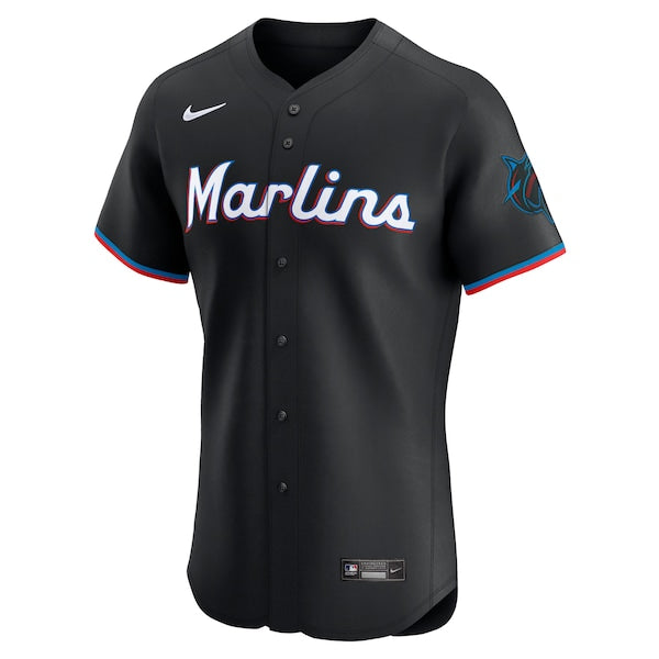 Miami Marlins Nike Alternate Vapor Premier Elite Patch Jersey - Black