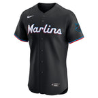 Miami Marlins Nike Alternate Vapor Premier Elite Patch Jersey - Black