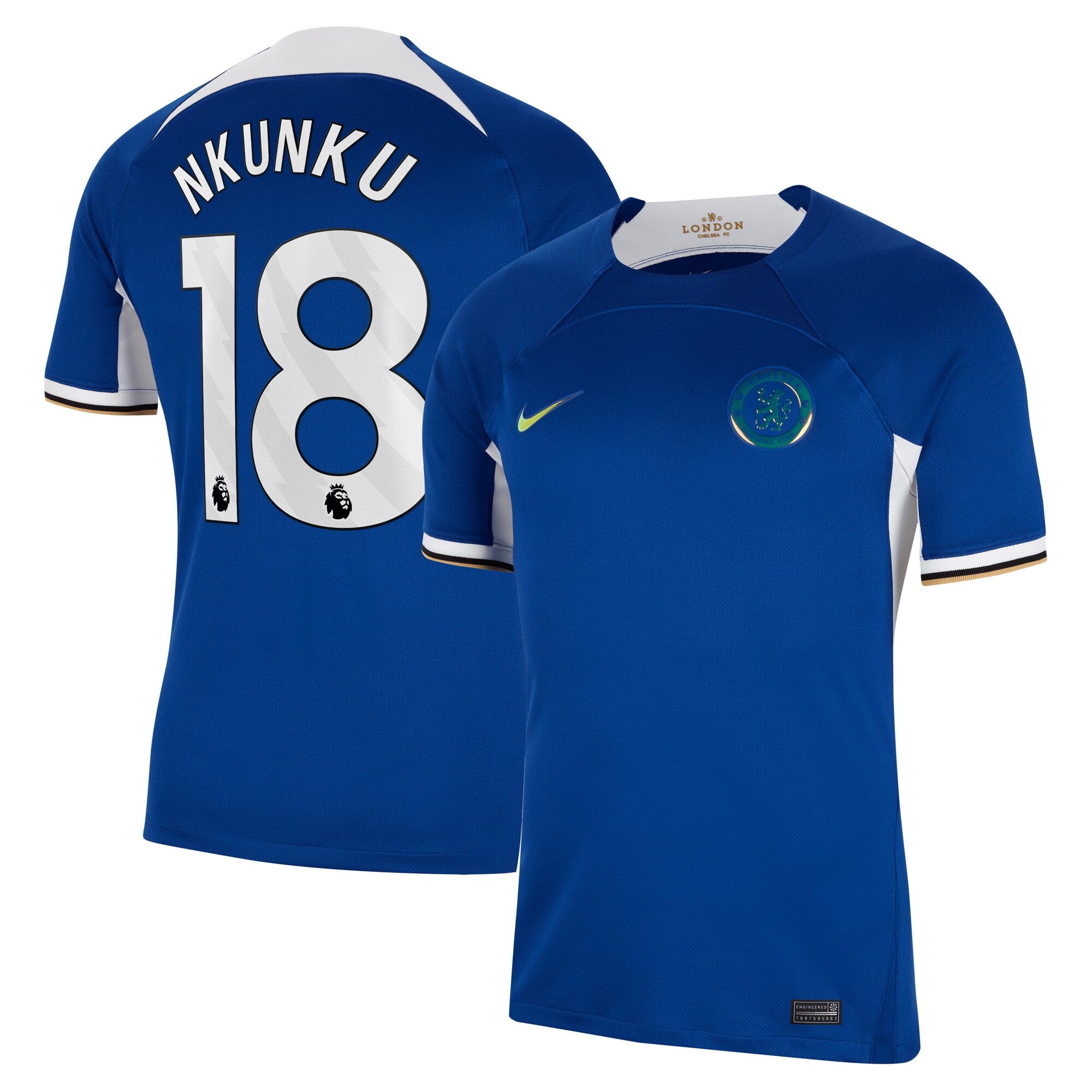 Christopher Nkunku Chelsea Nike 2023/24 Away Stadium Replica Player Jersey - Navy/Blue/Mint
