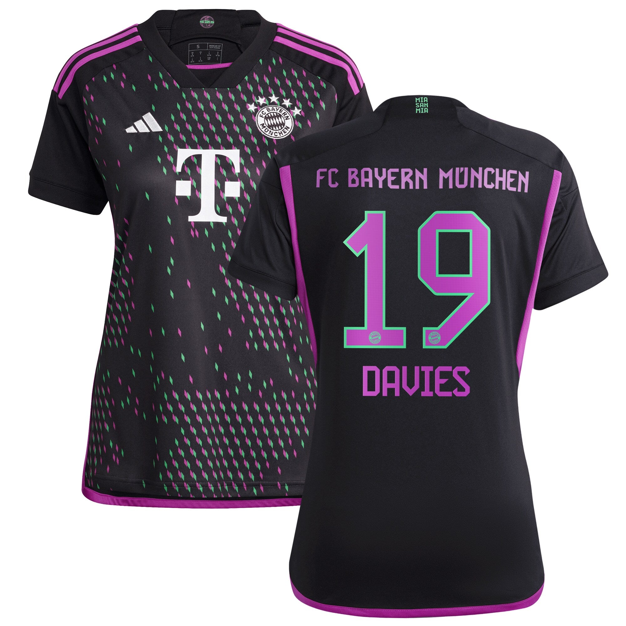 Alphonso Davies Bayern Munich adidas Women's 2023/24 Home Replica Jersey - White/Black