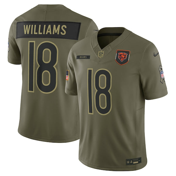 Caleb Williams Chicago Bears Nike 2025 Salute to Service Limited Jersey - Olive