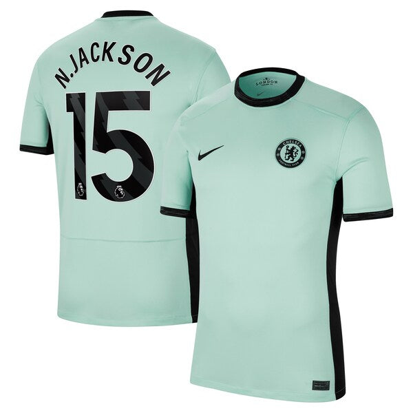 Nicolas Jackson Chelsea Nike 2023/24 Third Stadium Replica Player Jersey - Mint/Blue/Navy
