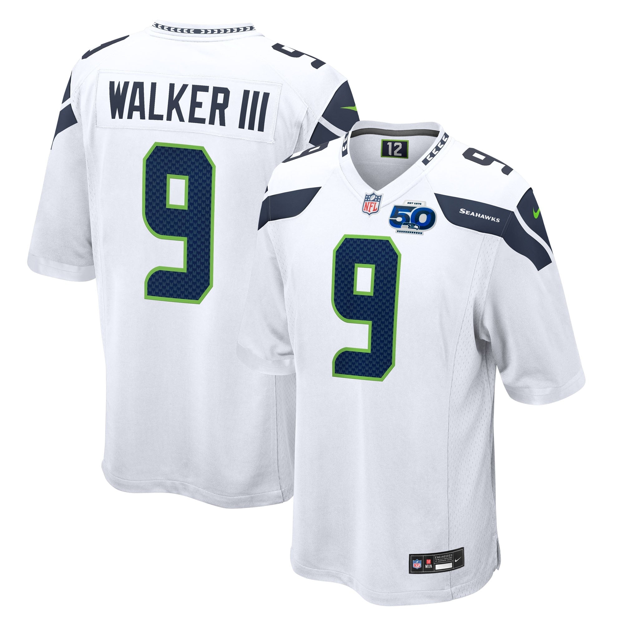 Kenneth Walker III Seattle Seahawks Nike Alternate 50th Season Game Jersey - Royal/College Navy/White