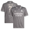 Vini Jr. Los Merengues adidas Originals Youth 2024/25 Third Replica Player Jersey - Charcoal