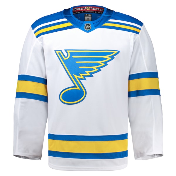 St. Louis Blues  Away Authentic Pro Jersey - White/Blue