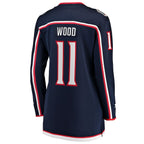 Miles Wood Columbus Blue Jackets  Women's Home Breakaway Jersey - Navy