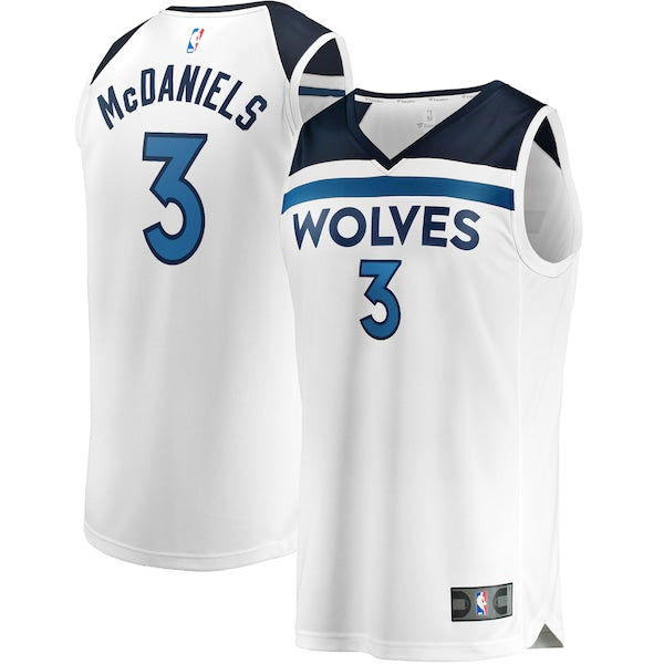 Jaden McDaniels Minnesota Timberwolves  Youth Fast Break Replica Player Jersey - Association Edition - White