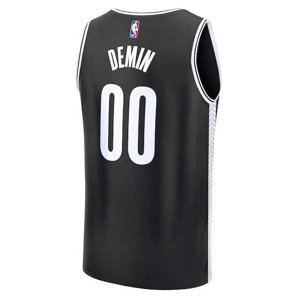 Egor Demin Brooklyn Nets  Youth 2025 NBA Draft First Round Pick Fast Break Replica Jersey - Icon Edition - Black