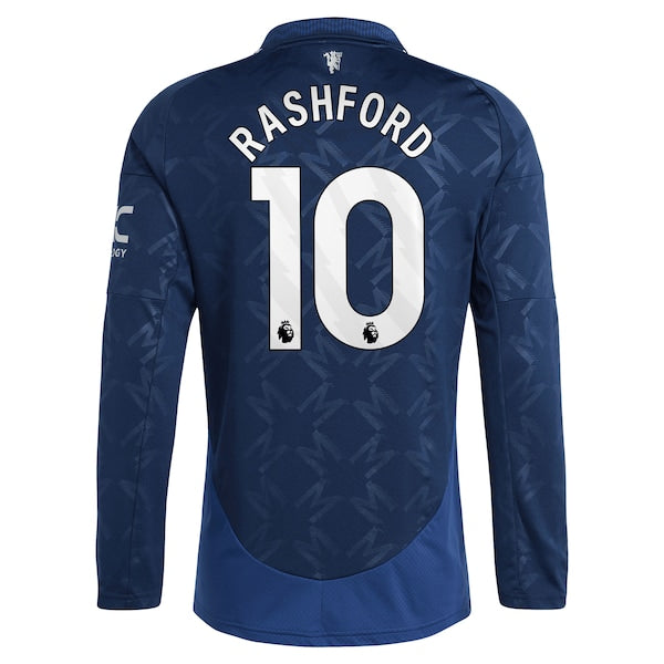 Marcus Rashford Manchester United adidas 2024/25 Away Replica Long Sleeve Player Jersey - Navy