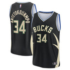Giannis Antetokounmpo Milwaukee Bucks  Fast Break Replica Player Jersey - Statement Edition - Black