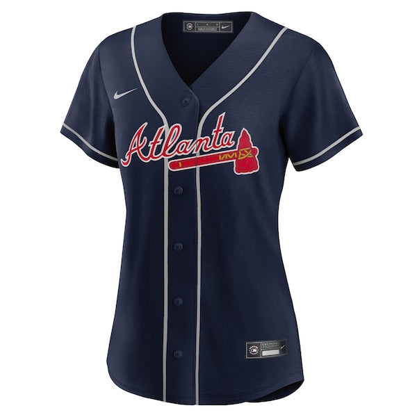 Ronald Acuna Jr. Atlanta Braves Nike Women's Alternate Replica Player Jersey - Navy/White