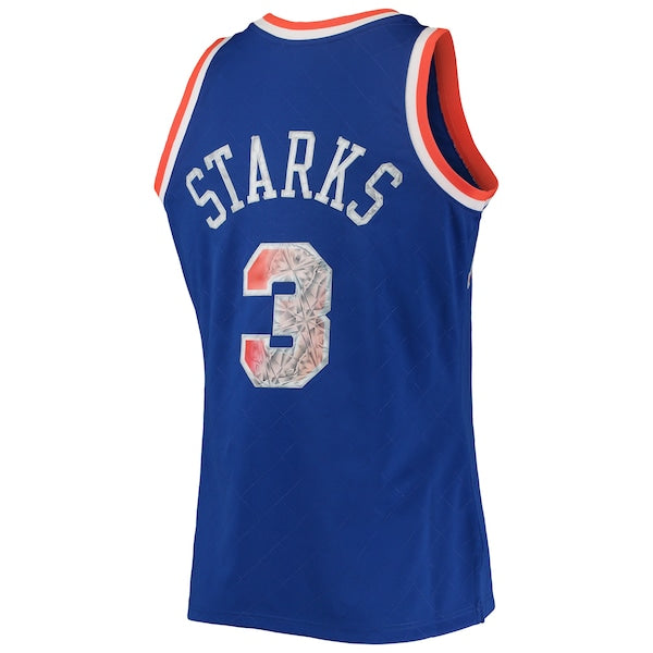 John Starks New York Knicks 1991/92 Hardwood Classics NBA 75th Anniversary Diamond Swingman Jersey - Blue