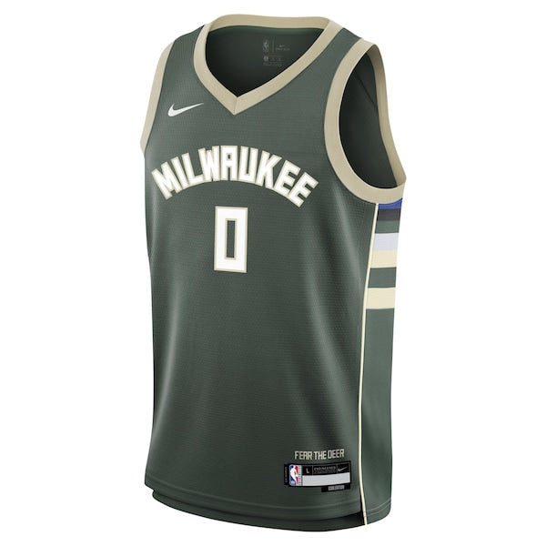 Damian Lillard Milwaukee Bucks Nike Youth Swingman Jersey - Icon Edition - Hunter Green
