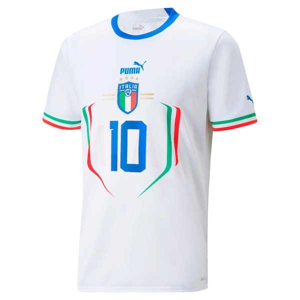 Lorenzo Insigne Italy National Team Puma Youth 2022/23 Away Replica Player Jersey - White
