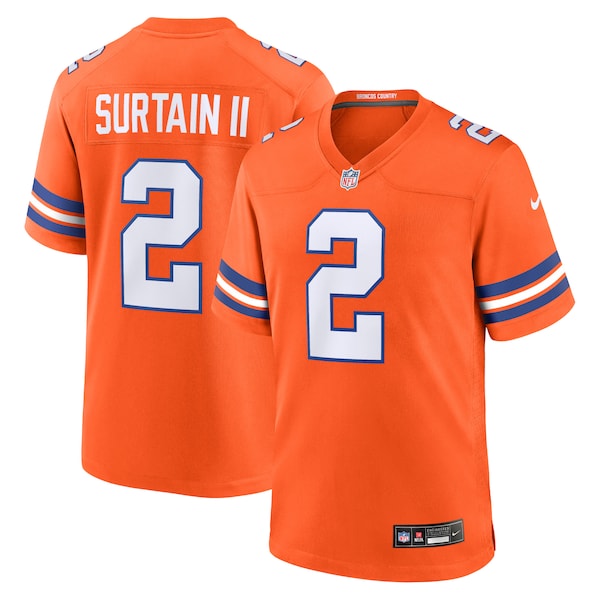 Patrick Surtain II Denver Broncos Nike Mile High Collection 1977 Throwback Player Game Jersey - Orange