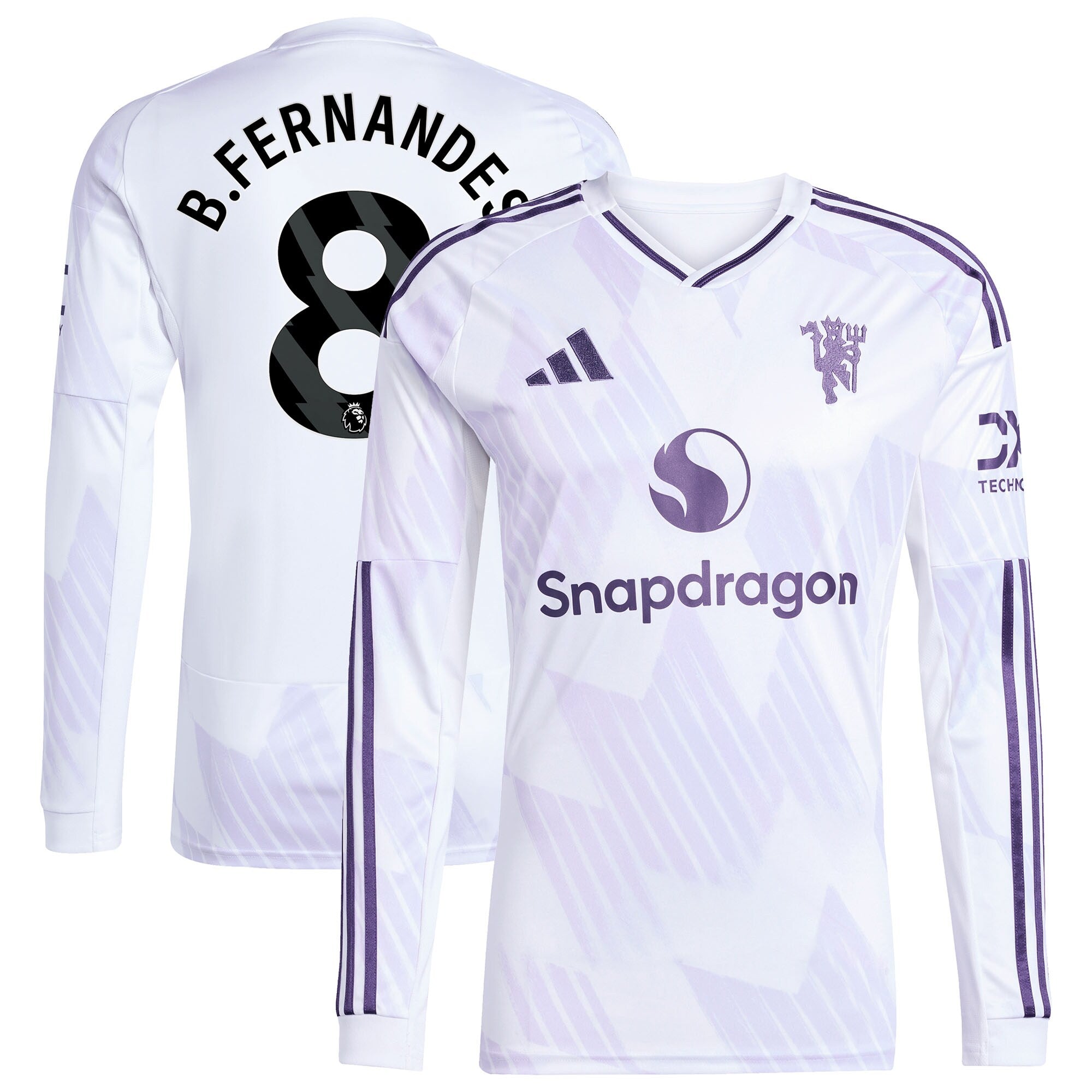 Bruno Fernandes Manchester United adidas 2025/26 Third Replica Long Sleeve Player Jersey - Black/Red/White