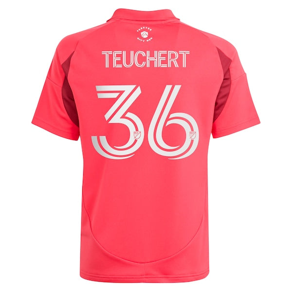 Cedric Teuchert St. Louis City SC adidas Youth 2025 Forever CITY Red Replica Player Jersey - Pink