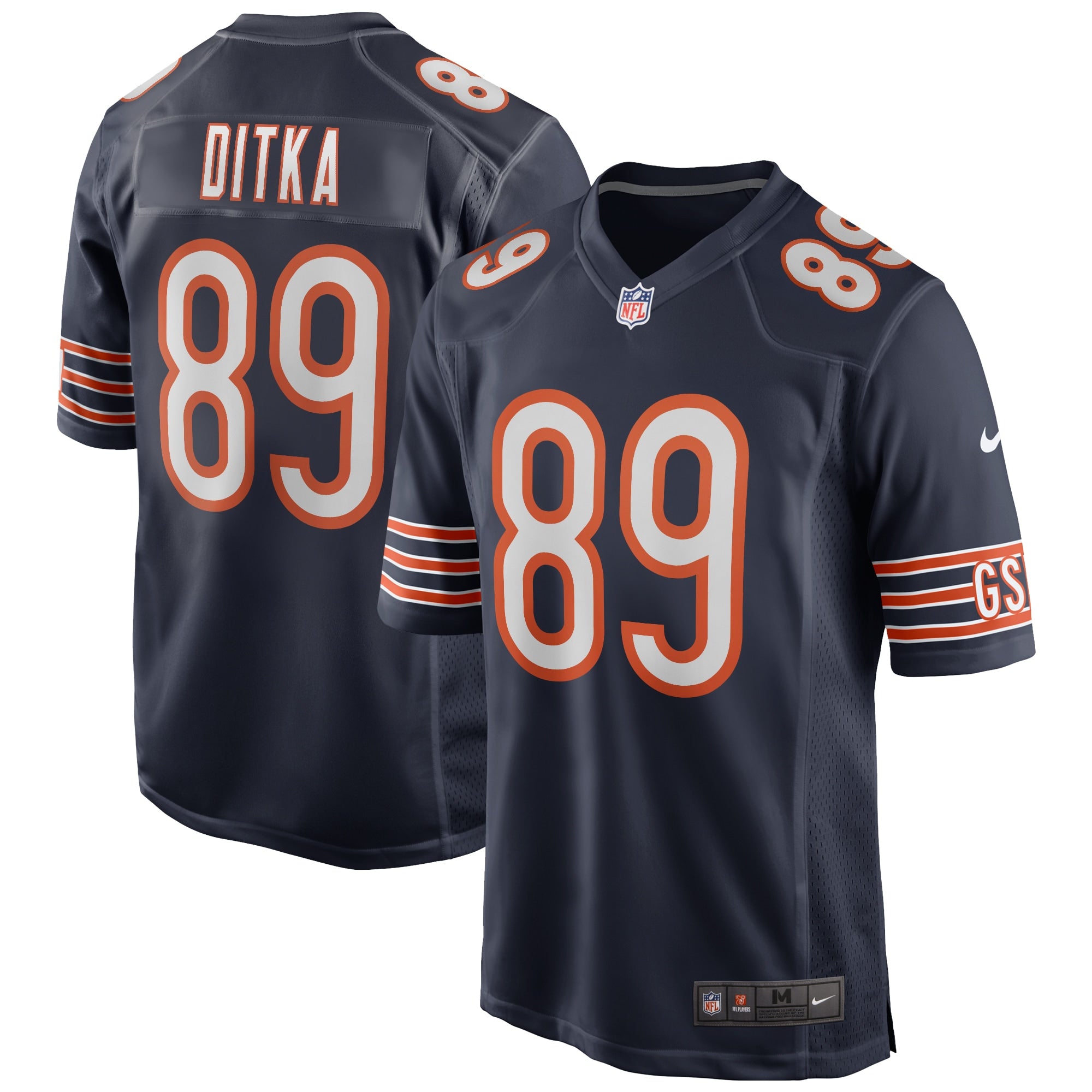 Mike Ditka Chicago Bears Nike Retired Player Jersey - Orange/Navy/White