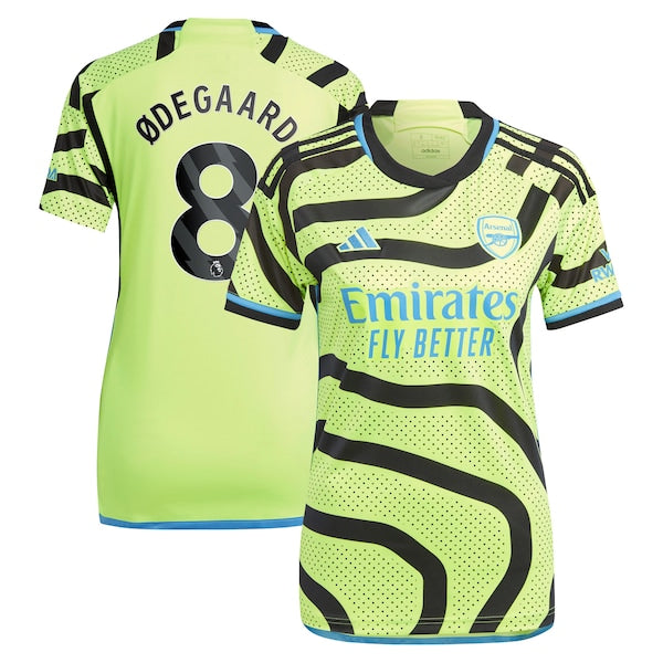 Martin Odegaard Arsenal adidas Women's 2023/24 Away Replica Player Jersey - Yellow/Green/Red