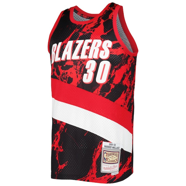 Rasheed Wallace Portland Trail Blazers 1999/00 Hardwood Classics Marble Swingman Jersey - Black