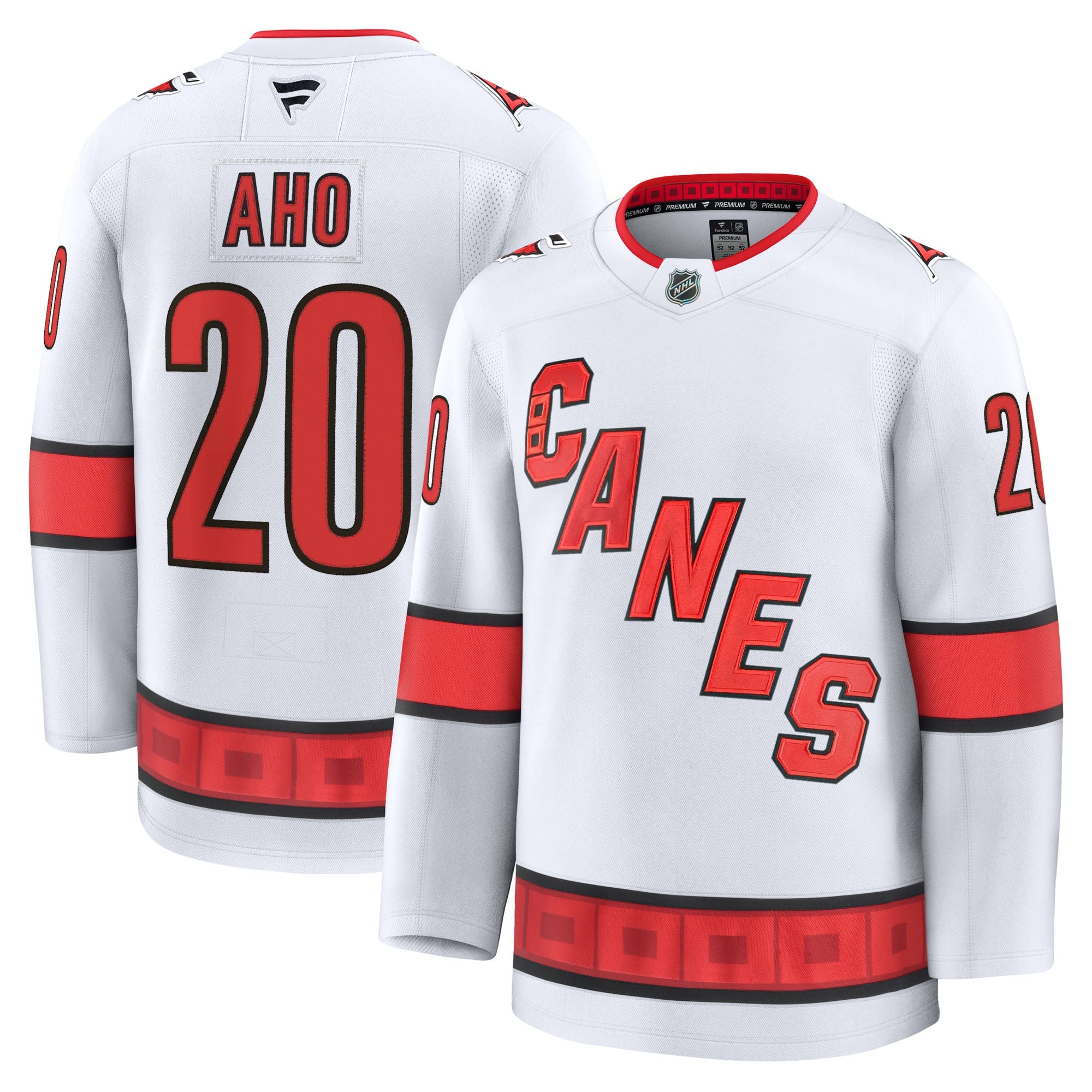 Sebastian Aho Carolina Hurricanes  Home Premium Jersey - Black/White/Red