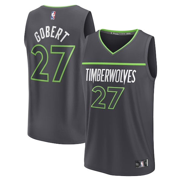 Rudy Gobert Minnesota Timberwolves  Fast Break Replica Player Jersey - Statement Edition - Black