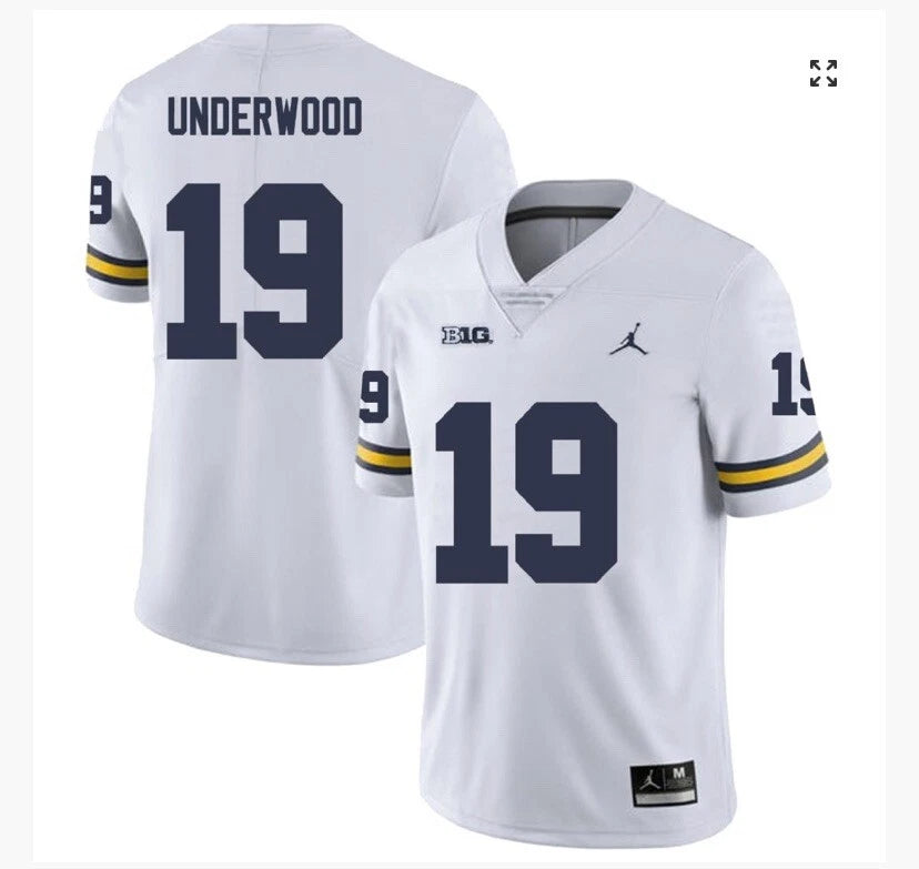 Men's Jordan Brand Bryce Underwood Michigan Wolverines College Football Game Jersey - White