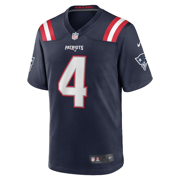 Bailey Zappe New England Patriots Nike Game Player Jersey - Navy/Red/White