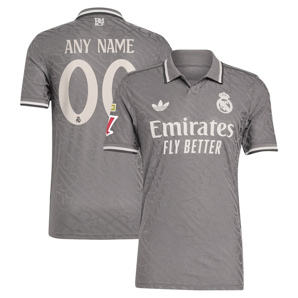 Los Merengues adidas Originals 2024/25 Third Authentic Custom Jersey - Charcoal