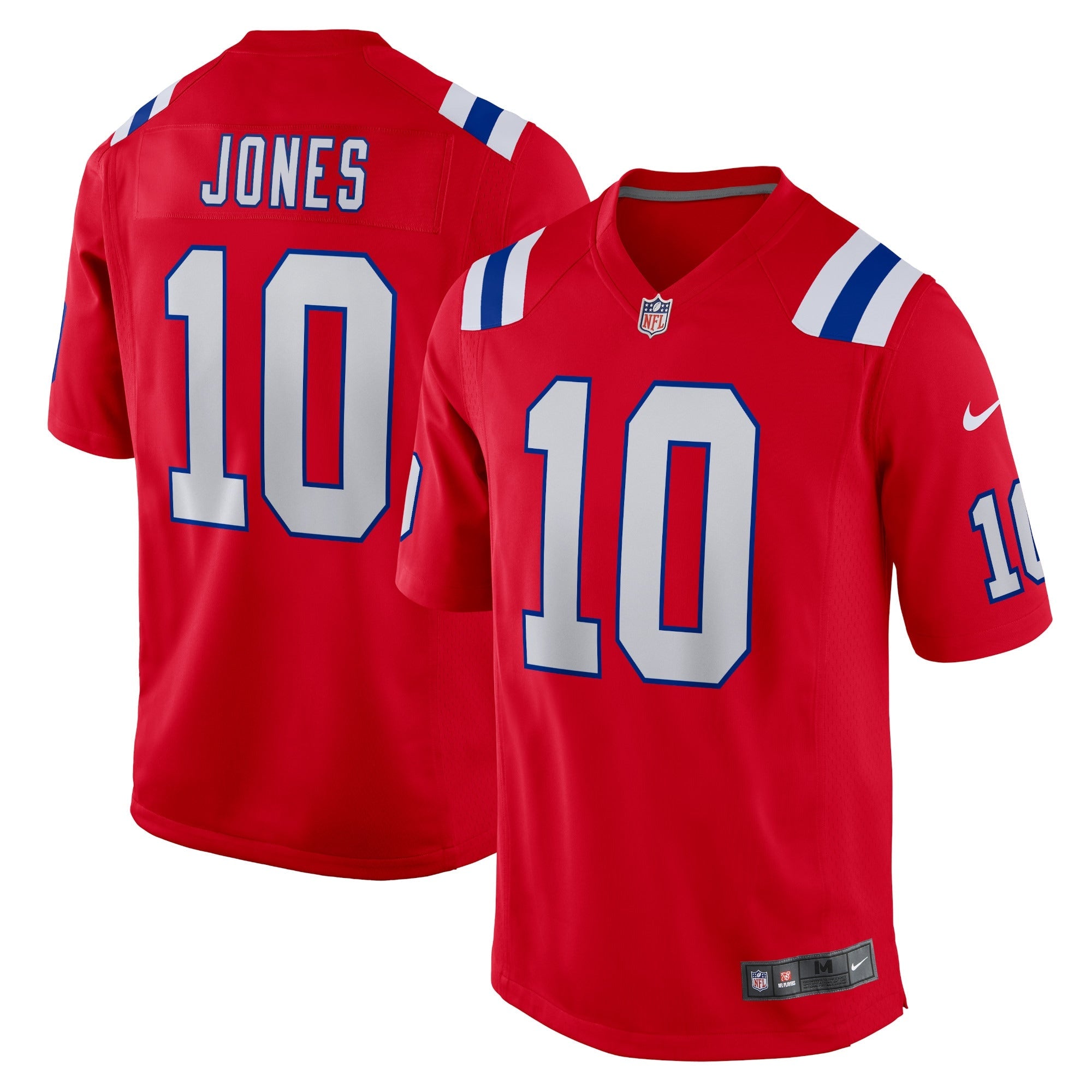 Mac Jones New England Patriots Nike Youth Game Jersey - White/Navy/Red