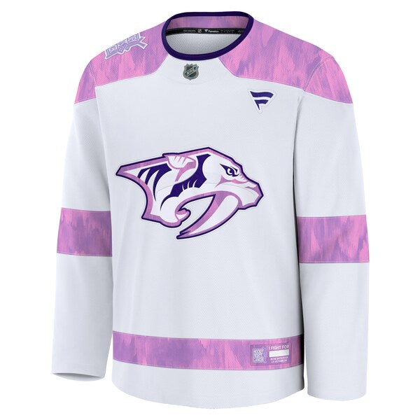 Nashville Predators  2024 Hockey Fights Cancer Practice Jersey - White