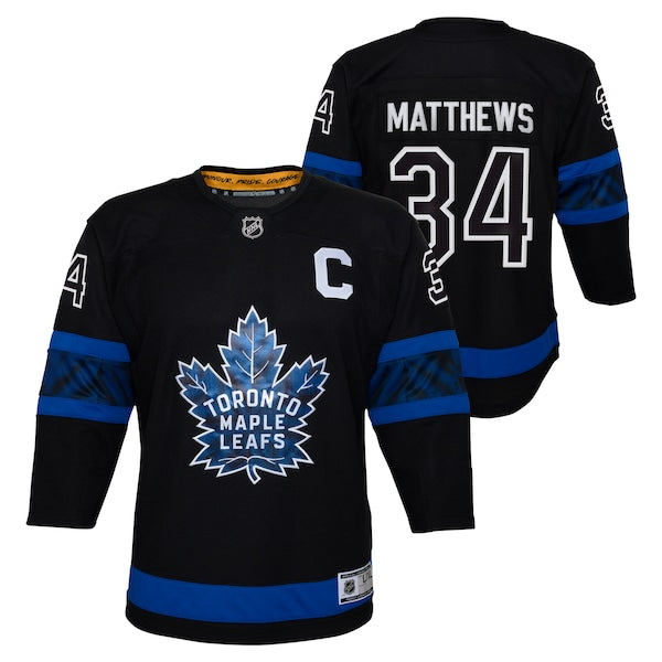 Auston Matthews Toronto Maple Leafs Youth Alternate Premier Player Jersey - Black/Blue
