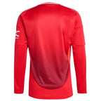 Manchester United adidas 2024/25 Home Long Sleeve Replica Jersey - Red