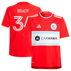 Chris Brady Chicago Fire adidas Youth 2024 Return To Red Replica Player Jersey – Red