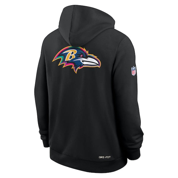 Baltimore Ravens Nike 2025 NFL Crucial Catch Sideline Standard Issue Dri-FIT Hoodie - Black