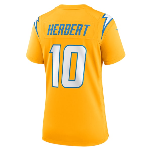 Justin Herbert Los Angeles Chargers Nike Women's Alternate Charger Power Game Jersey - Gold/Navy