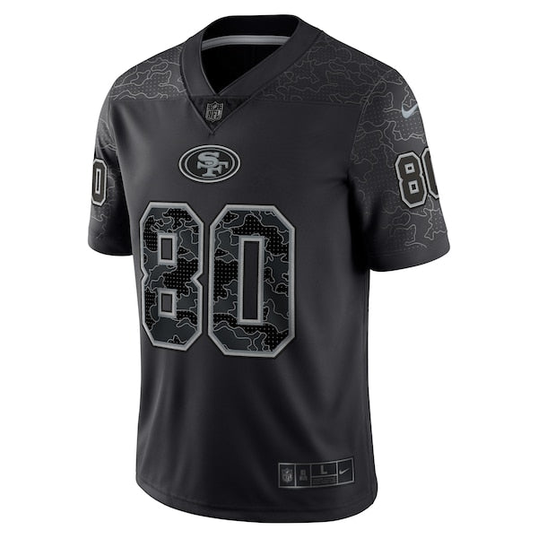 Men's Nike Jerry Rice Black San Francisco 49ers Retired Player RFLCTV Limited Jersey