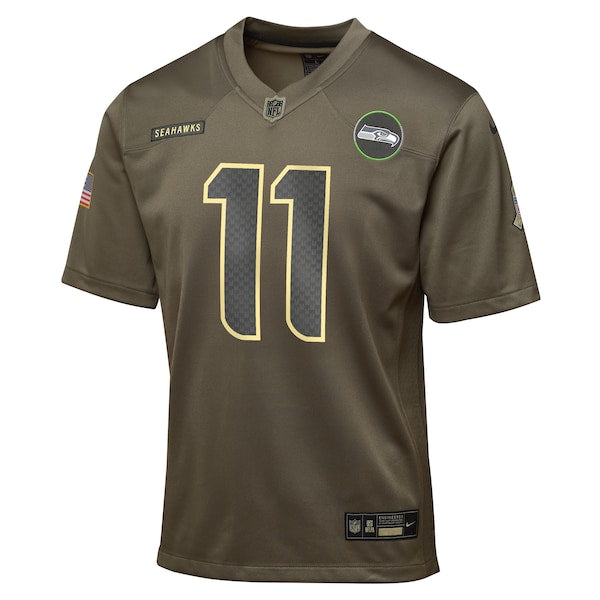 Jaxon Smith-Njigba Seattle Seahawks Nike Youth 2025 Salute to Service Game Jersey - Olive