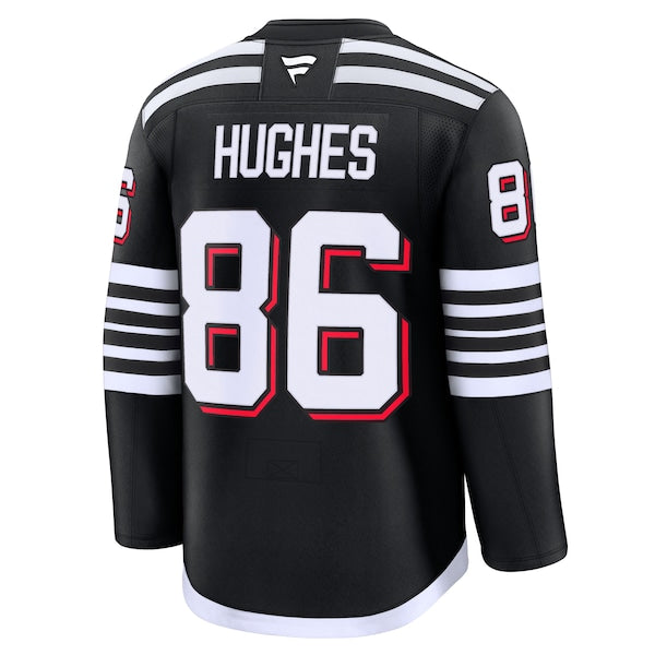 Jack Hughes New Jersey Devils  Alternate Premium Jersey - Black/White/Red