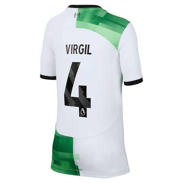Virgil van Dijk Liverpool Nike Youth 2023/24 Away Replica Player Jersey - White