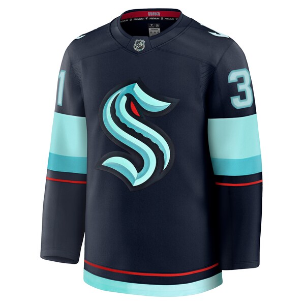 Philipp Grubauer Seattle Kraken  Home Premium Jersey - Deep Sea Blue