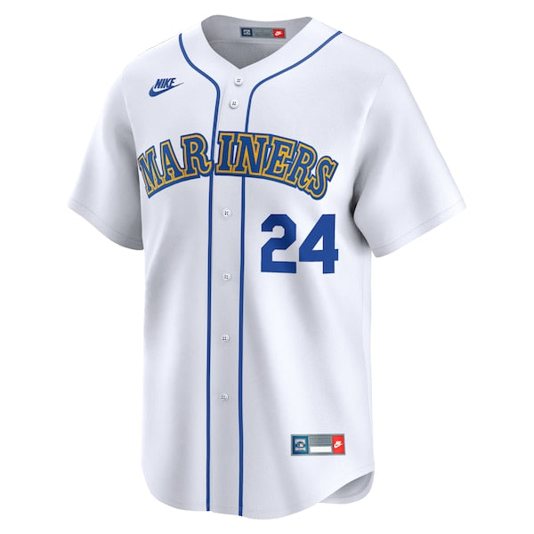 Ken Griffey Jr. Seattle Mariners Nike Throwback Cooperstown Limited Jersey - White