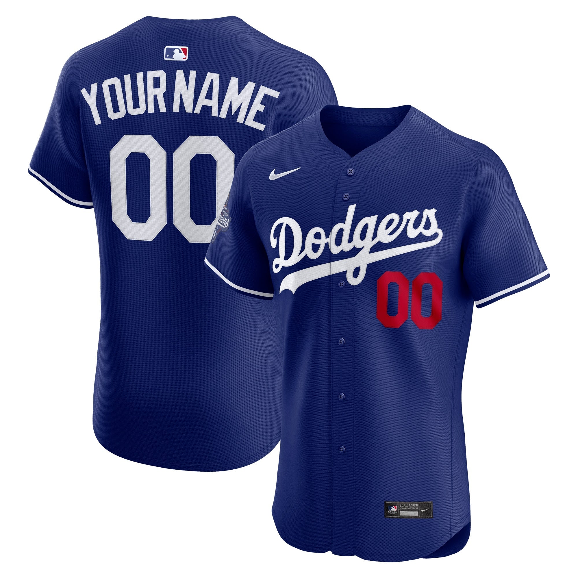 Los Angeles Dodgers Nike 2025 World Series Champions City Connect Elite Custom Jersey - Cream/Royal