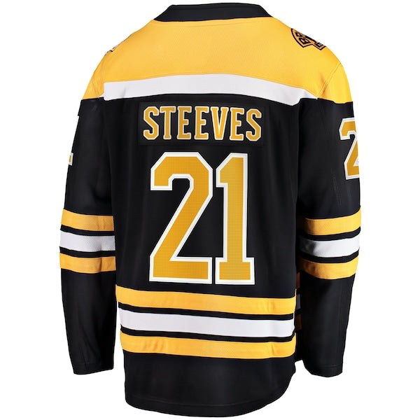 Alex Steeves Boston Bruins  Home Breakaway Jersey - Black