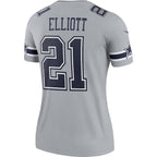 Ezekiel Elliott Dallas Cowboys Nike Women's Inverted Legend Jersey - Gray