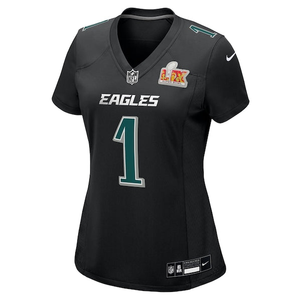 Jalen Hurts Philadelphia Eagles Nike Women's Super Bowl LIX Fashion Game Player Jersey - Carbon Black