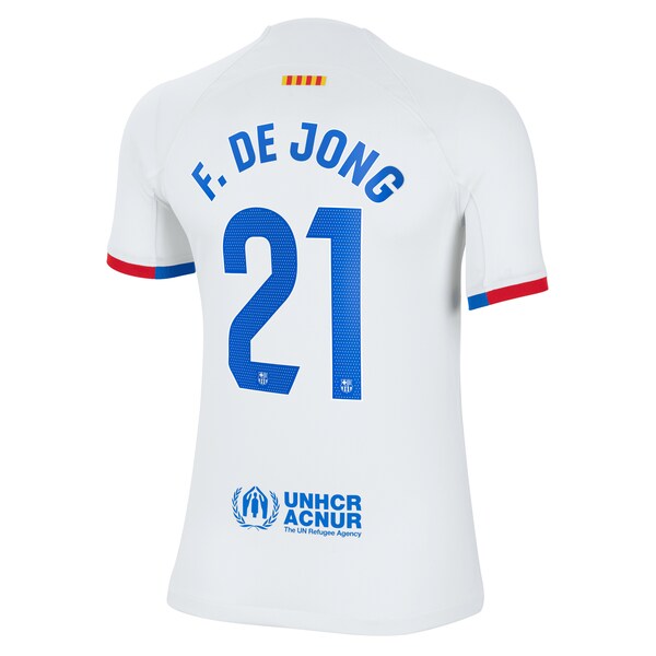 Frenkie de Jong Barcelona Nike Youth 2023/24 Away Replica Jersey - White