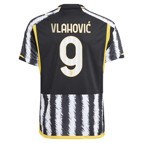 Dušan Vlahović Juventus adidas Youth 2023/24 Home Replica Jersey - Black