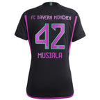 Jamal Musiala Bayern Munich adidas Women's 2023/24 Away Replica Player Jersey - Black/White